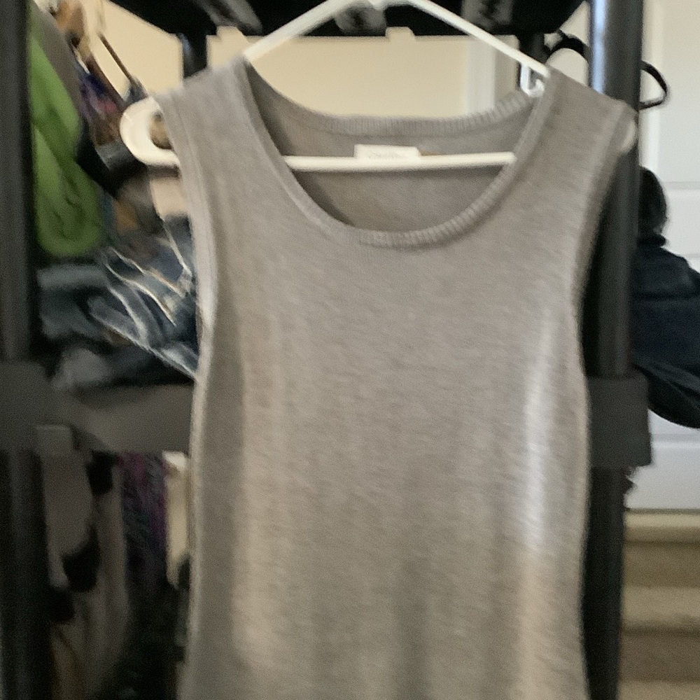 Calvin Klein Gray Sleeveless Midi‎ Knit Dress